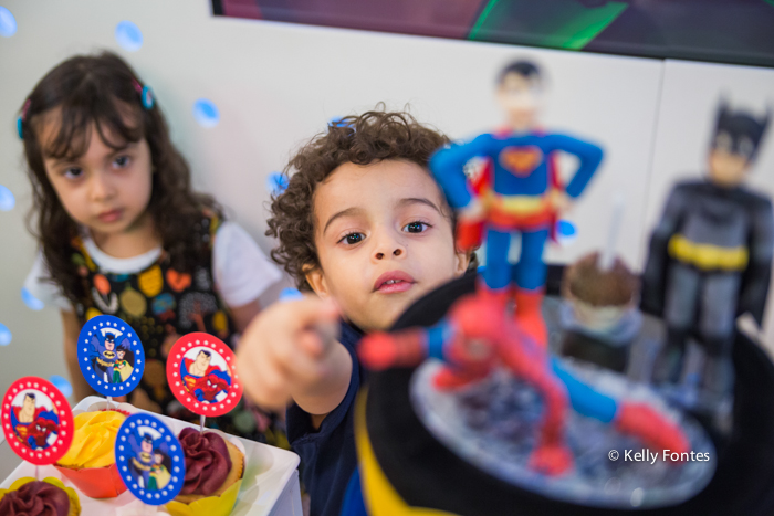 Fotografia Festa Infantil RJ Animason Botafogo bolo liga da justica super homem aranha batman por Kelly Fontes