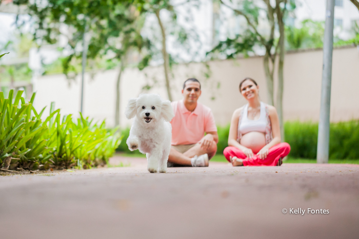 Book gestante RJ pet gravida com o marido e cachorro correndo familia